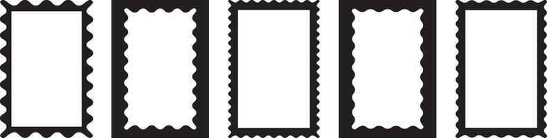 Different rectangle frames with wiggly edges set. Modern template vector