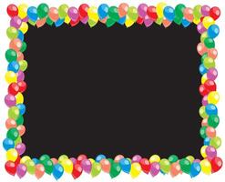 The square frame with balloons. vector