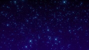 Beautiful sky is full of night stars with blue color. Style pattern shiny particles bright shiny twinkling or glittering in dark space. video
