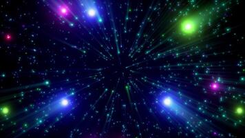 Twinkle of Bokeh Light lens flare style, Glittering Dust Particles Multicolored, shine spotlight effect background. video