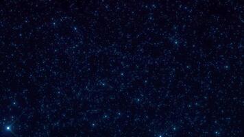 Sky is full of night stars with blue color. Style pattern shiny particles bright shiny twinkling or glittering in dark space background. video