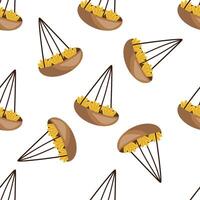 Seamless pattern with traditional Vietnamese carrying baskets in flat style on white background vector