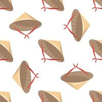 Seamless pattern with traditional Vietnamese conical hats vector