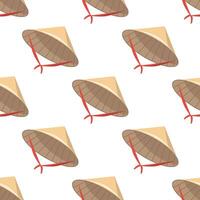 Seamless pattern with traditional Vietnamese conical hats on white vector