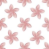 Seamless pattern with pink lotus flowers on white background, minimal floral design vector