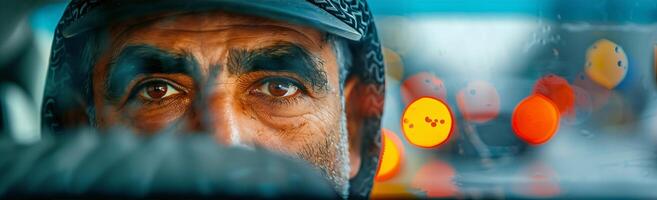 A man's face is reflected in the window of a car photo