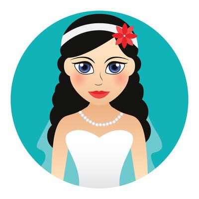 Beautiful Bride Avatar Isolated On White Background