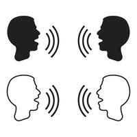Silence icon set, voice communication illustration illustration vector