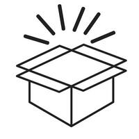 The Open Box Package Icon vector