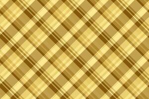 Hippy check pattern tartan, linen fabric plaid textile. Exotic texture background seamless in amber and yellow colors. vector
