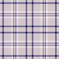 Place tartan plaid, serene check background seamless. Curved fabric texture textile pattern in white and indigo colors. vector
