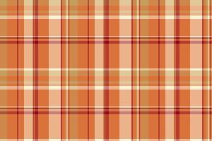 Screen textile fabric, new pattern tartan plaid. Single check seamless texture background in orange and red colors. vector