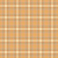 Teen seamless plaid , damask pattern textile background. Stitch check texture tartan fabric in orange and amber colors. vector