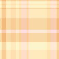 Designer plaid texture check, color tartan textile. Cell seamless background fabric pattern in orange and light colors. vector