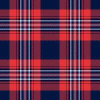 Vibrant red and navy blue plaid pattern. Perfect for textile design, fashion, backgrounds, and website design. This classic, timeless pattern evokes feelings of warmth and tradition. vector