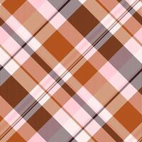 Elegant diagonal plaid pattern in soft pink, brown, and beige tones. Perfect for textile design, fashion, website backgrounds, or scrapbooking. vector