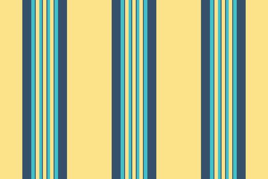 Sealistic vertical textile fabric, proud background pattern . Sunky stripe seamless texture lines in blue and yellow colors. vector
