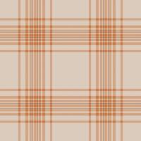 Fade textile seamless pattern, aesthetic plaid texture tartan. Age fabric background check in orange and light colors. vector
