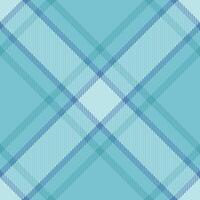 Kind check plaid texture, geometric background textile fabric. Jersey tartan seamless pattern in cyan and light colors. vector