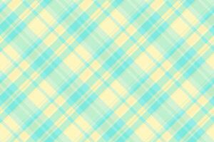 Vivid check plaid textile, symmetry pattern background fabric. Platform tartan seamless texture in light and teal colors. vector