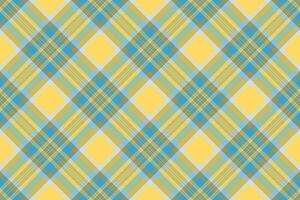 Vibrant yellow, teal, and sage green plaid pattern. Perfect for textile design, fashion, or website backgrounds. This cheerful, seamless texture evokes feelings of warmth and optimism. vector