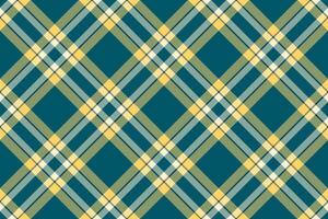 Contemporary texture check, colour pattern fabric textile. Picnic blanket plaid background tartan seamless in cyan and amber colors. vector