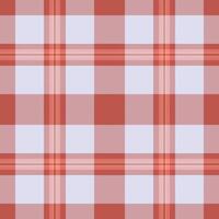 Flannel pattern fabric tartan, podium seamless check . Home textile plaid texture background in red and white colors. vector
