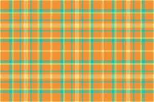 Vibrant orange and teal plaid pattern. Perfect for textile design, website backgrounds, or crafting projects. This cheerful, seamless texture evokes feelings of warmth and energy. vector