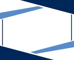 Abstract frame or border with triangles with empty space for text or picture. Light blue and dark blue shapes on white background. vector