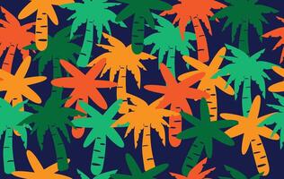 Summer pattern seamless fabric summer season. coconut palm tree on blue background. Designed for summer pattern vector