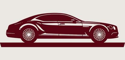 A car is shown in a silhouette on a white background vector