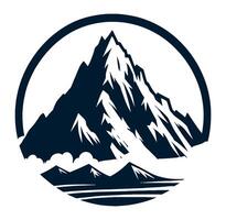 Mountain landscape with clouds and mountains in a circle vector