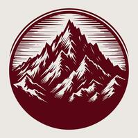 Mountain range in a circular design vector