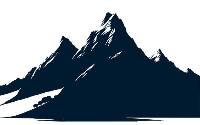 Mountain silhouette silhouette of mountain range with trees and trees