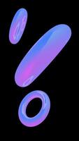 Iridescent Holographic Torus Shapes Floating Against a Black Background. video