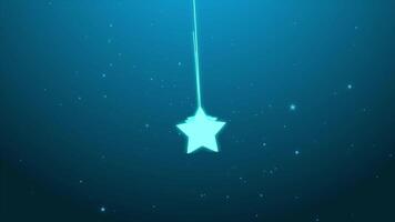Animated blue star background with particle effect and copy space area video