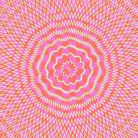 Vibrant abstract geometric pattern with concentric zigzag lines and radial symmetry in pink, orange, and cream colors. Perfect for textiles, wallpapers, backgrounds, and digital designs. vector