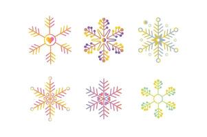 Funky Snowflakes Set for Greeting Cards, funky snowflakes , winter elements, snowflake pattern vector