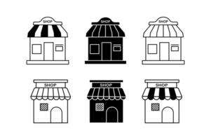 Detailed Store Front Symbols for Print and Web, store front icons, shop front icon, market icon vector