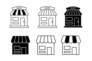 Modern Store Front Symbols for Small Businesses, store front icons, shop front icon, market icon vector
