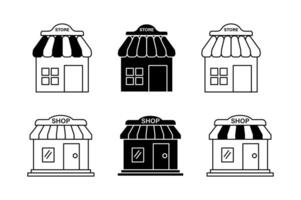 Store Front Symbols for Various Industries, store front icons, shop front icon, market icon vector