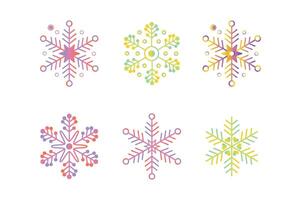 Funky Snowflakes Set for Holiday Themes, funky snowflakes , winter elements, snowflake pattern vector