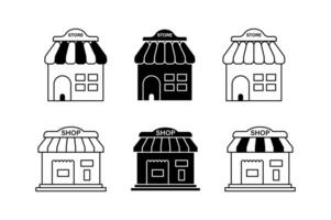 Store Front Symbols with Shopping Elements, store front icons, shop front icon, market icon vector