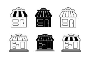 Realistic Store Front Icons for Advertising, store front icons, shop front icon, market icon vector