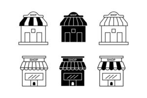 Clean and Simple Store Front Icons for Branding, store front icons, shop front icon, market icon vector