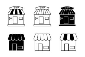 Simple and Stylish Store Front Icons, store front icons, shop front icon, market icon vector