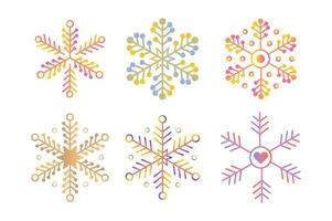 Funky Snowflakes Set for Designers, funky snowflakes , winter elements, snowflake pattern vector