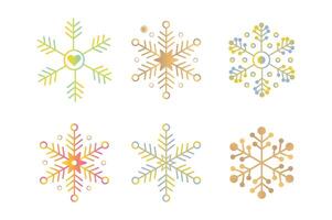 Unique Funky Snowflake Pack for Winter Designs, funky snowflakes , winter elements, snowflake pattern vector