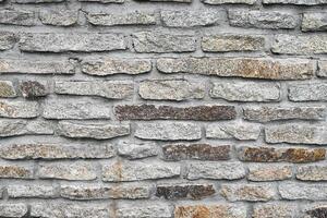 Gray grunge banner. Abstract stone background On a sunny day. The texture of the stone wall. Close-up. Light gray rock backdrop. photo