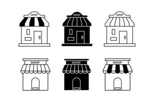 Modern Store Front Symbols for Websites and Apps, store front icons, shop front icon, market icon vector